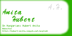 anita hubert business card